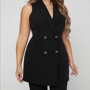SHEIN Shawl Collar Double Breasted Vest Blazer